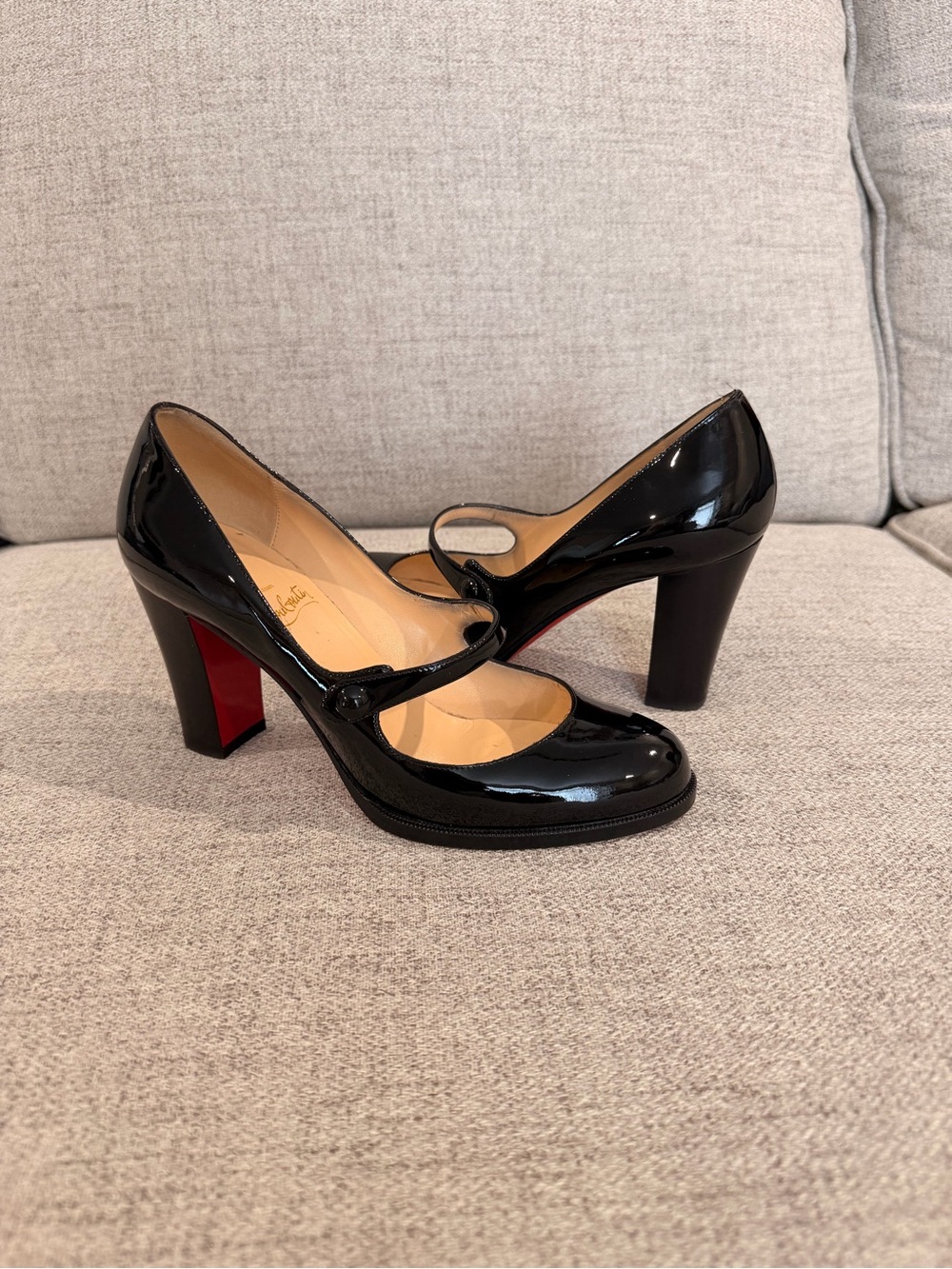 Christian Louboutin Patent Top Street 85 Mary Jane Pumps